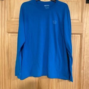 Gildan Blue Long Sleeve Tee Classic Crew